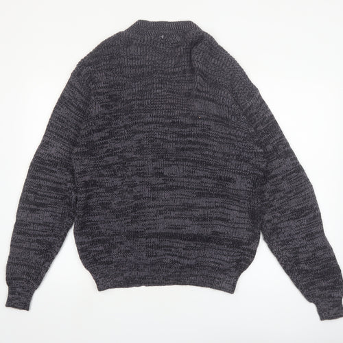 J.B. Buck Casuals Men's Grey Henley Knit Jumper Size M