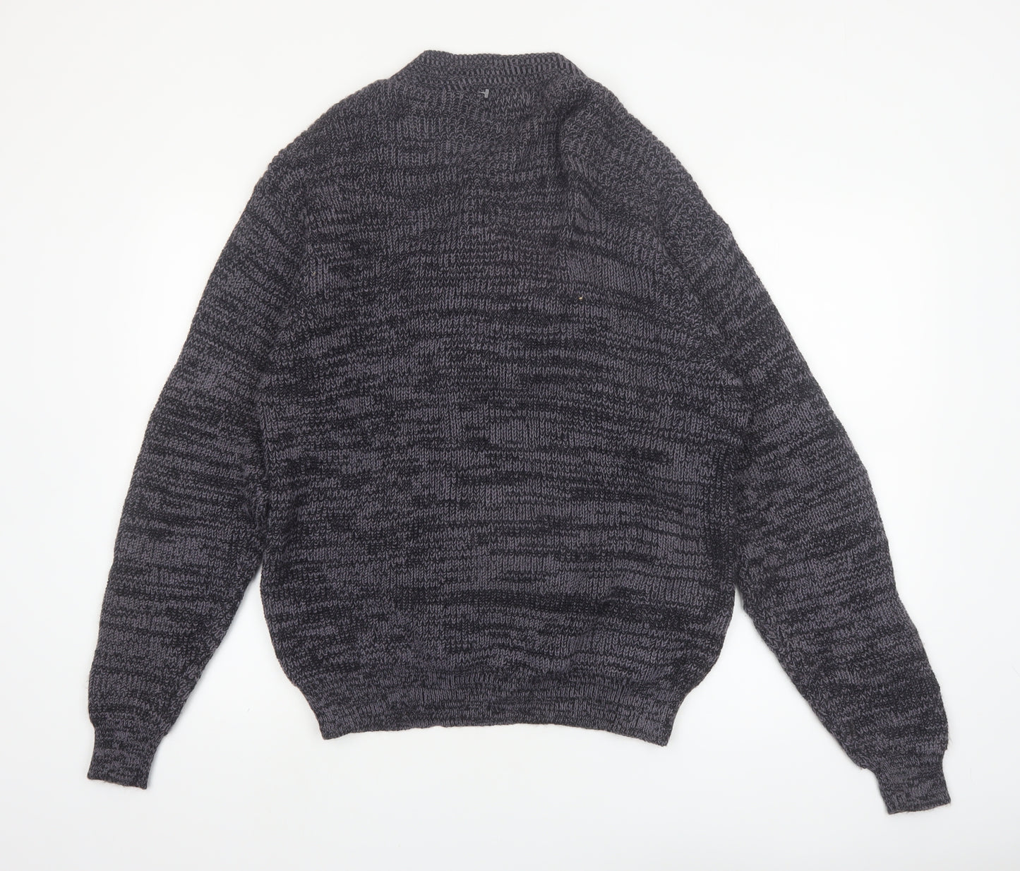 J.B. Buck Casuals Men's Grey Henley Knit Jumper Size M
