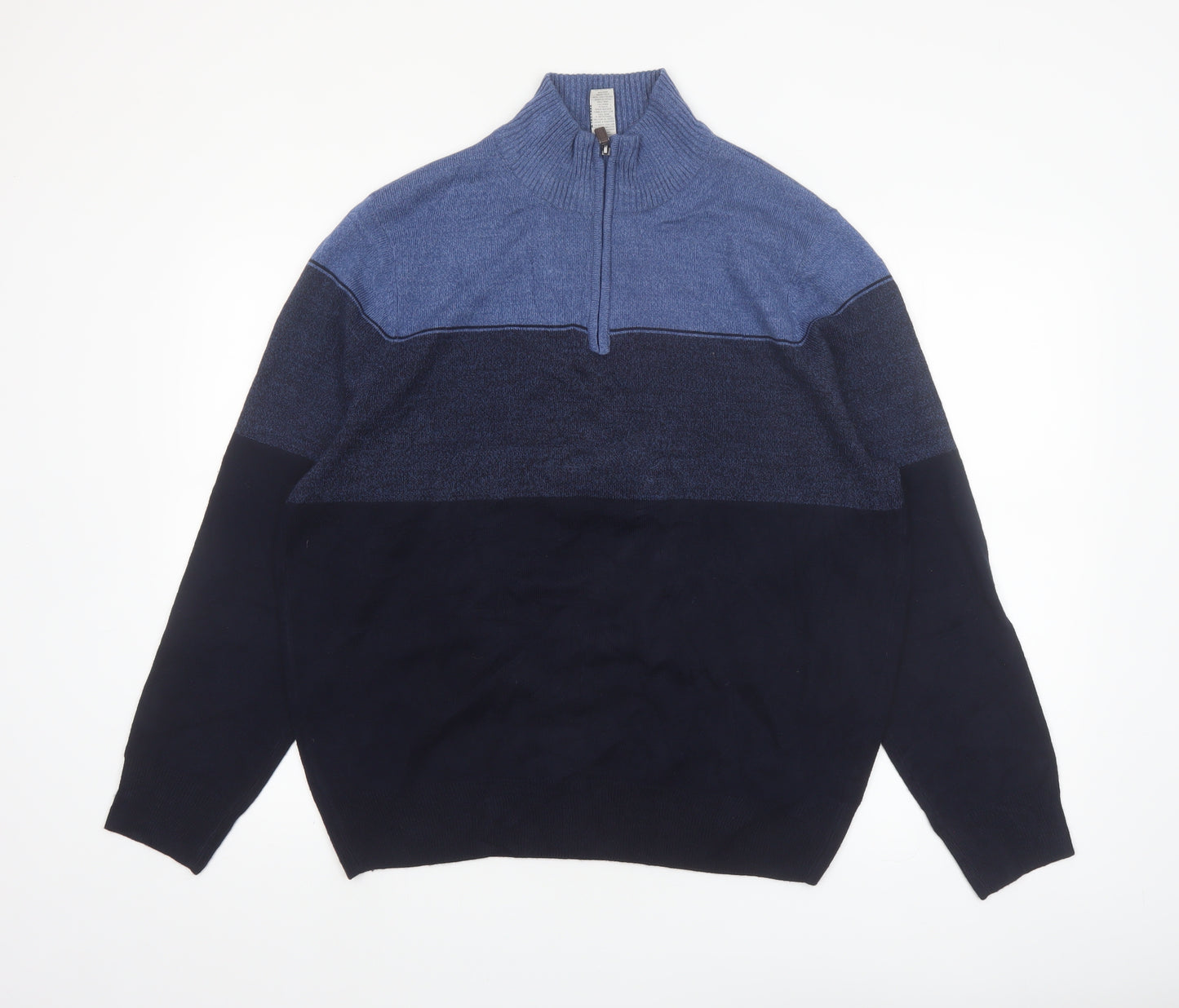 Dockers Men’s Blue 1/2 Zip Acrylic Jumper Size L