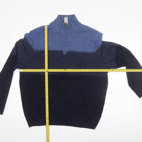 Dockers Men’s Blue 1/2 Zip Acrylic Jumper Size L