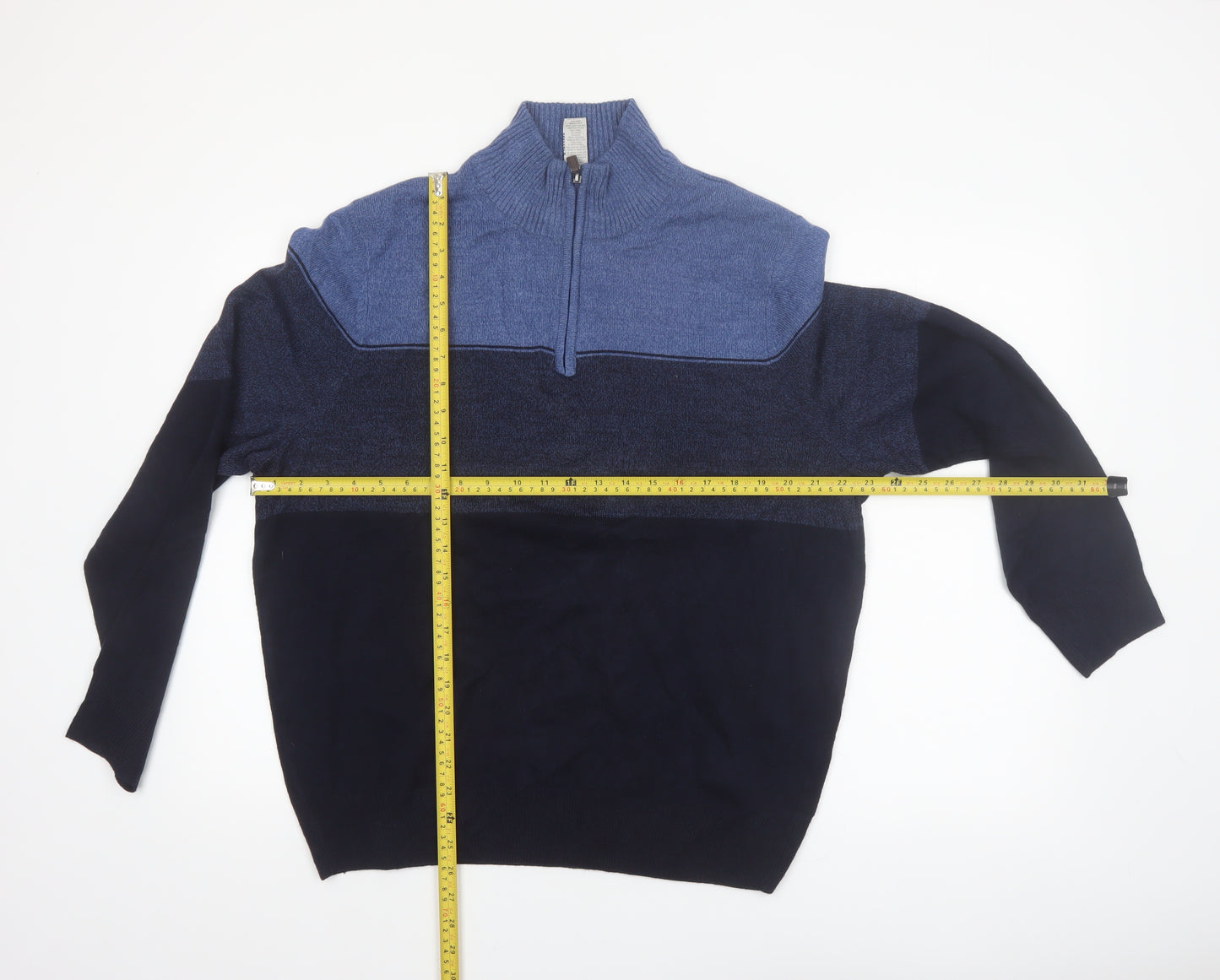 Dockers Men’s Blue 1/2 Zip Acrylic Jumper Size L