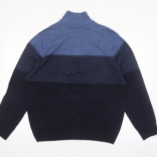 Dockers Men’s Blue 1/2 Zip Acrylic Jumper Size L