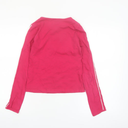 Puma Women's Pink Long Sleeve Slim Fit Cotton Blend T-Shirt - Size S