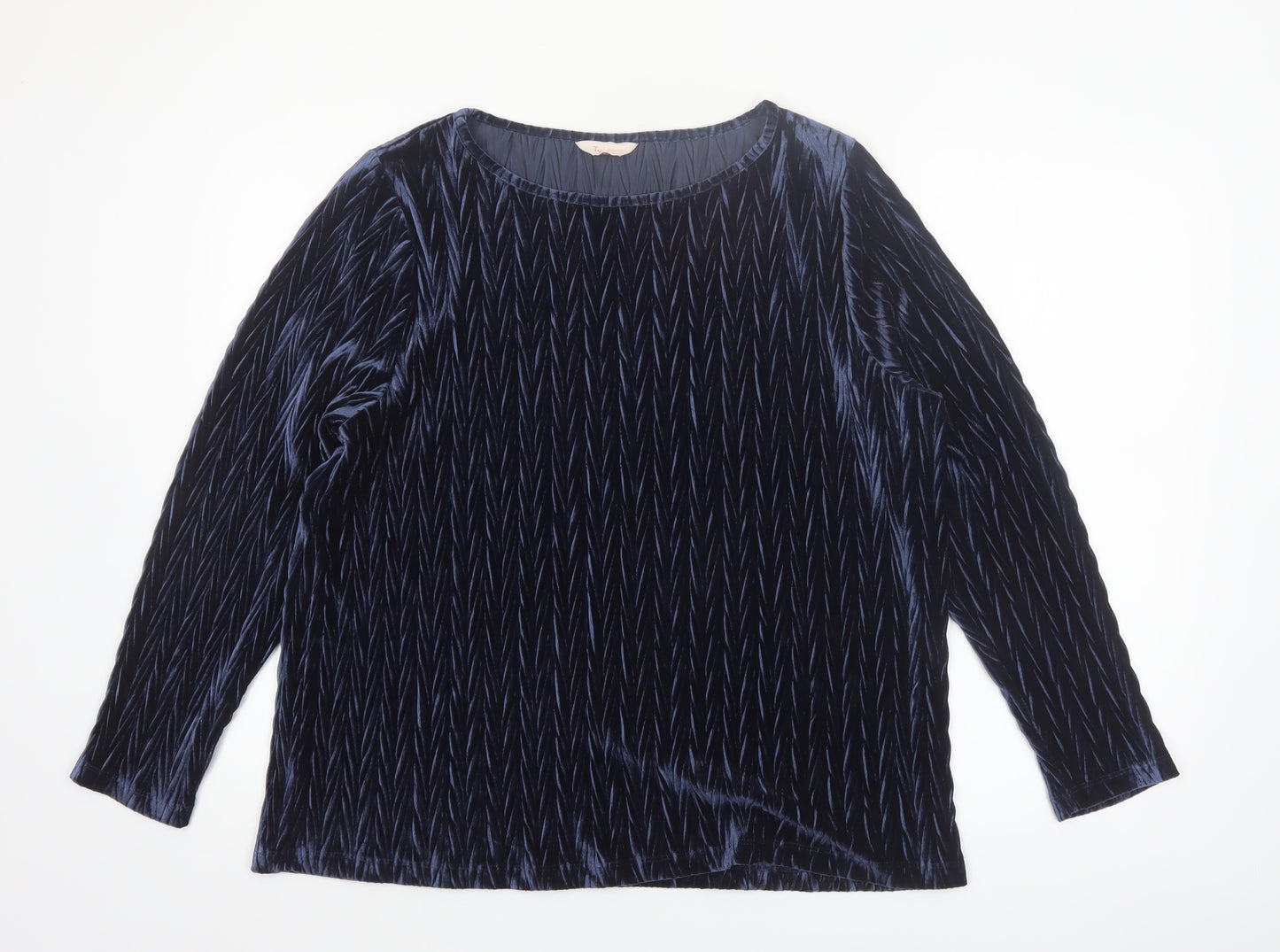 Tu Women’s Blue Velvet Long Sleeve Blouse Size 20