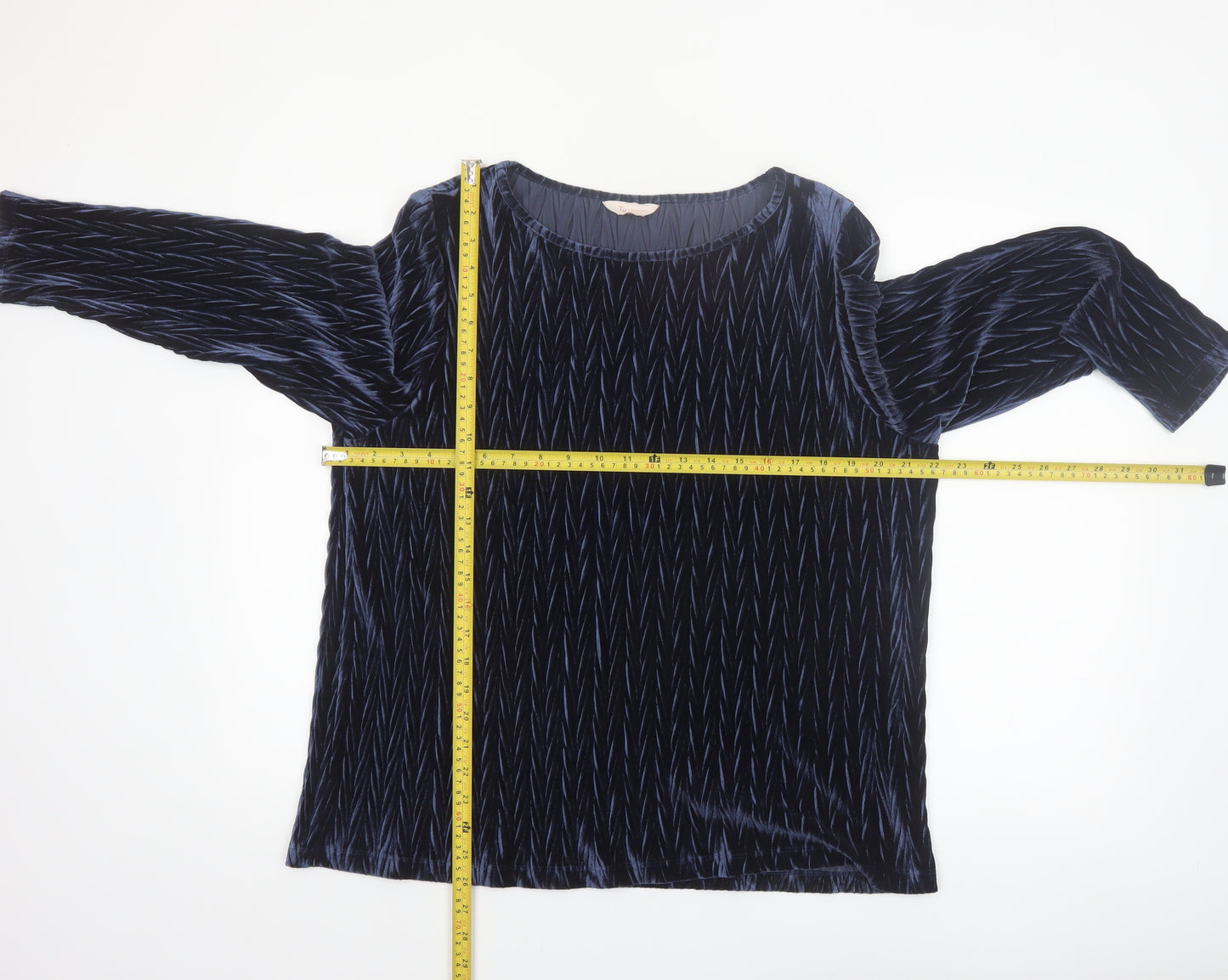Tu Women’s Blue Velvet Long Sleeve Blouse Size 20