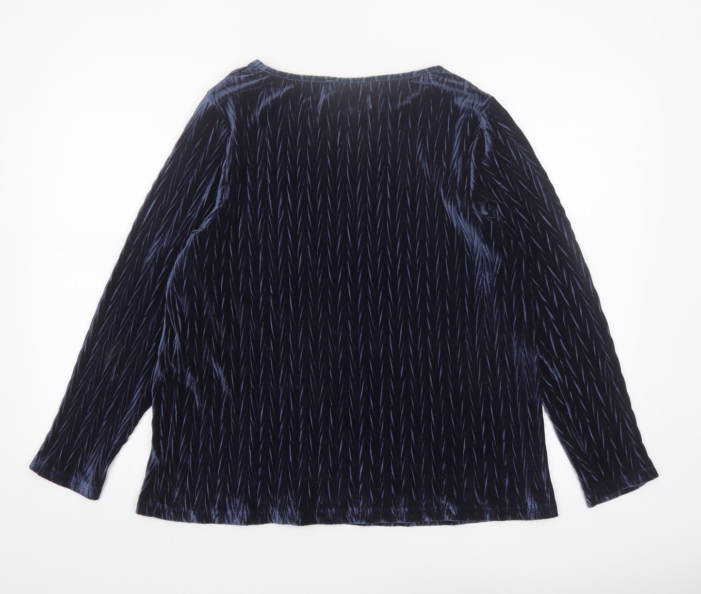 Tu Women’s Blue Velvet Long Sleeve Blouse Size 20