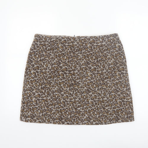 Tu Women Brown Leopard Print Short Pencil Skirt Size 16
