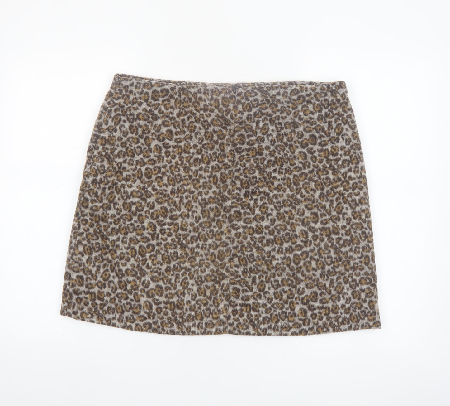 Tu Women Brown Leopard Print Short Pencil Skirt Size 16