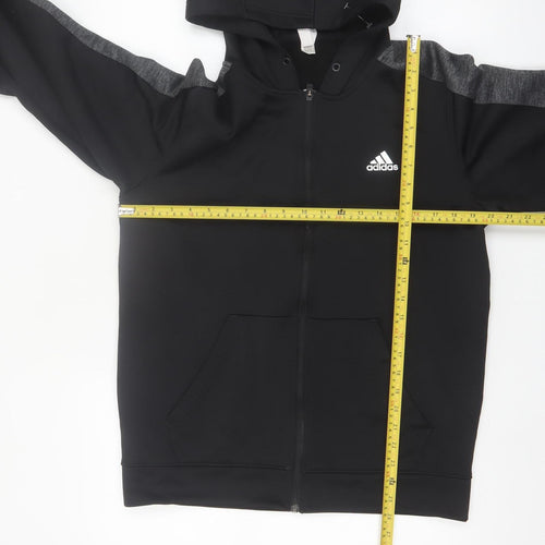 Adidas Men’s Black Full Zip Hoodie Size M Regular Fit Sportswear