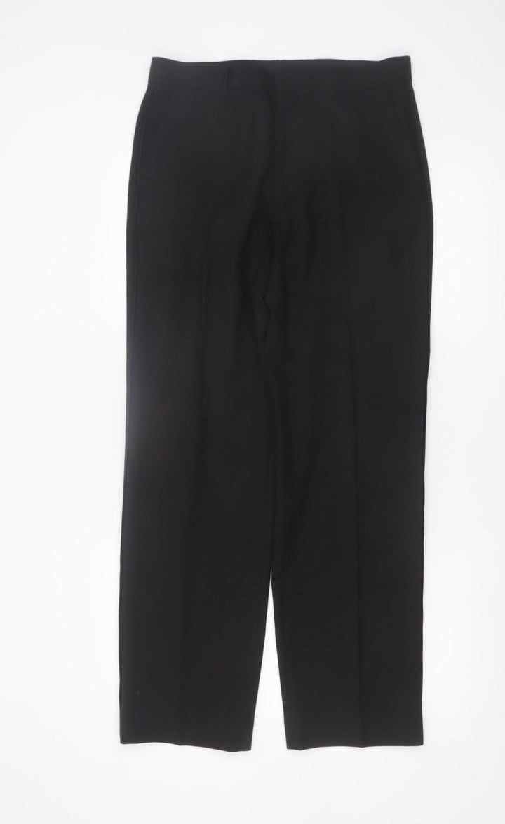 Marks and Spencer Men's Black 32x31 Regular Fit Dress Trousers