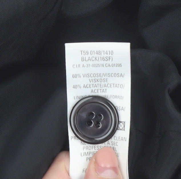 Marks and Spencer Women’s Black Classic Long Sleeve Mid-Length Coat Size 16