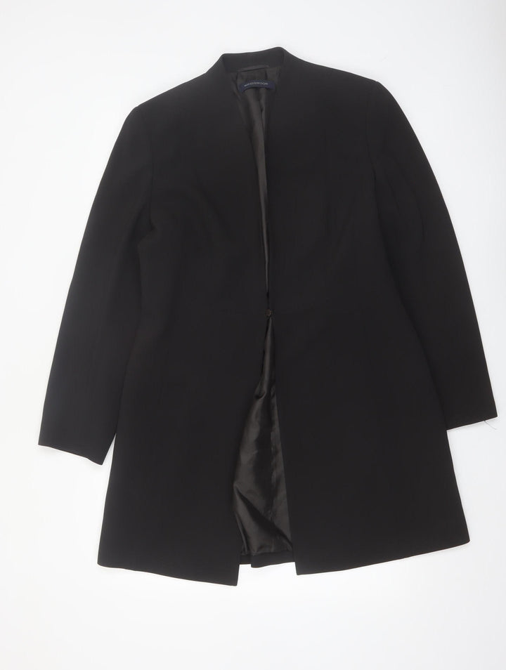 Windsmoor Women Black Size 16 Long Overcoat Classic Style