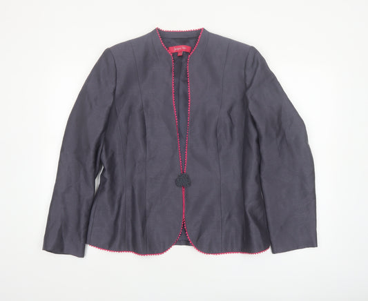 Jacques Vert Women's Grey Blazer UK 14 Formal Tailored Jacket