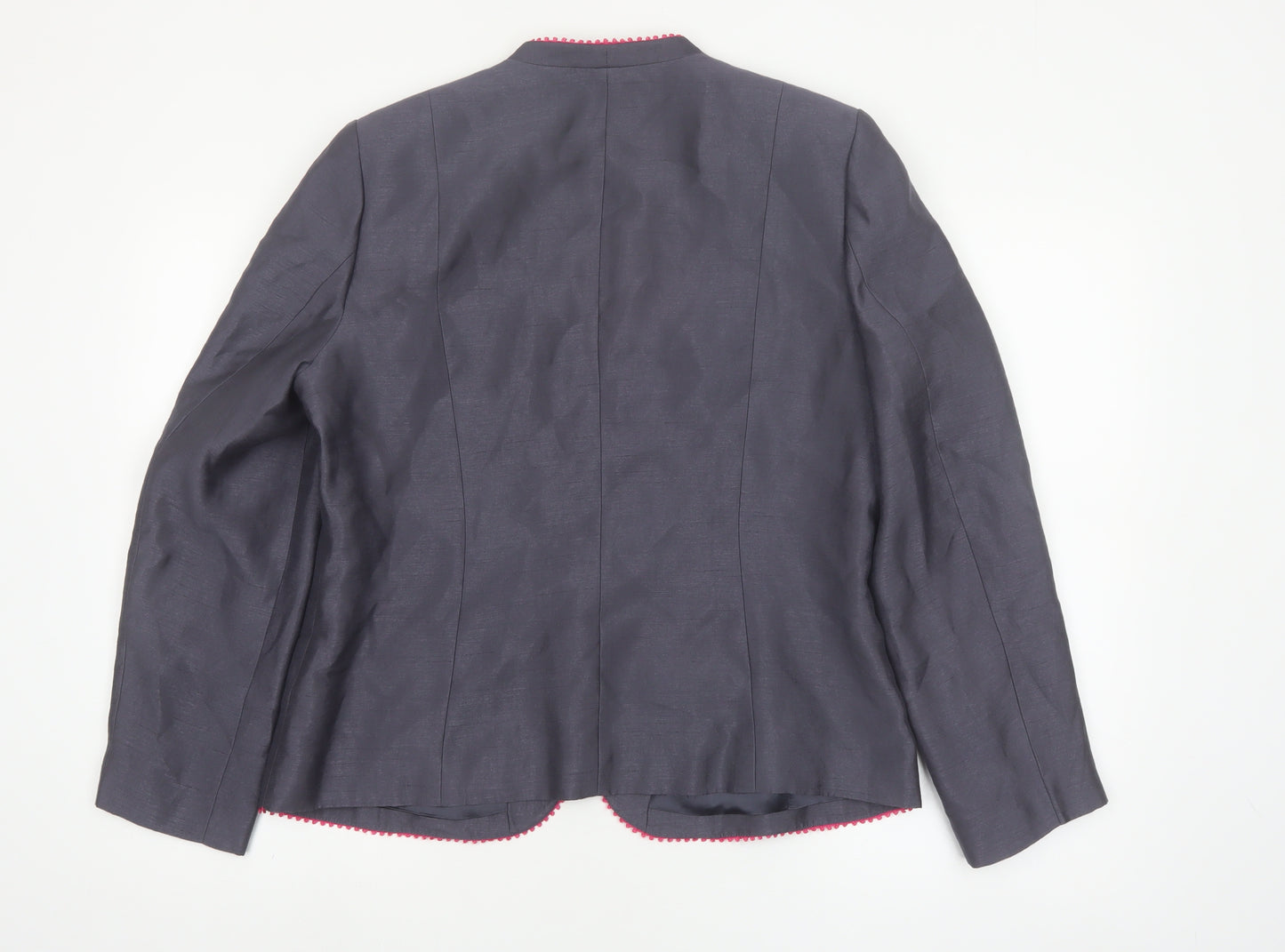 Jacques Vert Women's Grey Blazer UK 14 Formal Tailored Jacket