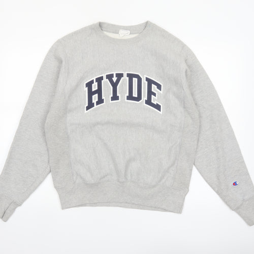 Champion Men's Grey Small Reverse Weave Crew Neck Sweatshirt