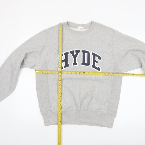 Champion Men's Grey Small Reverse Weave Crew Neck Sweatshirt