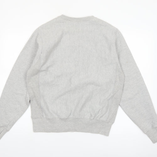 Champion Men's Grey Small Reverse Weave Crew Neck Sweatshirt
