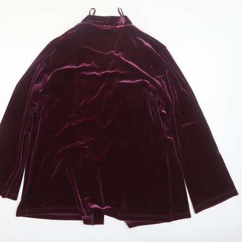 Mosaic Womens Purple Velvet Sequin Trim Blazer Jacket Size 16