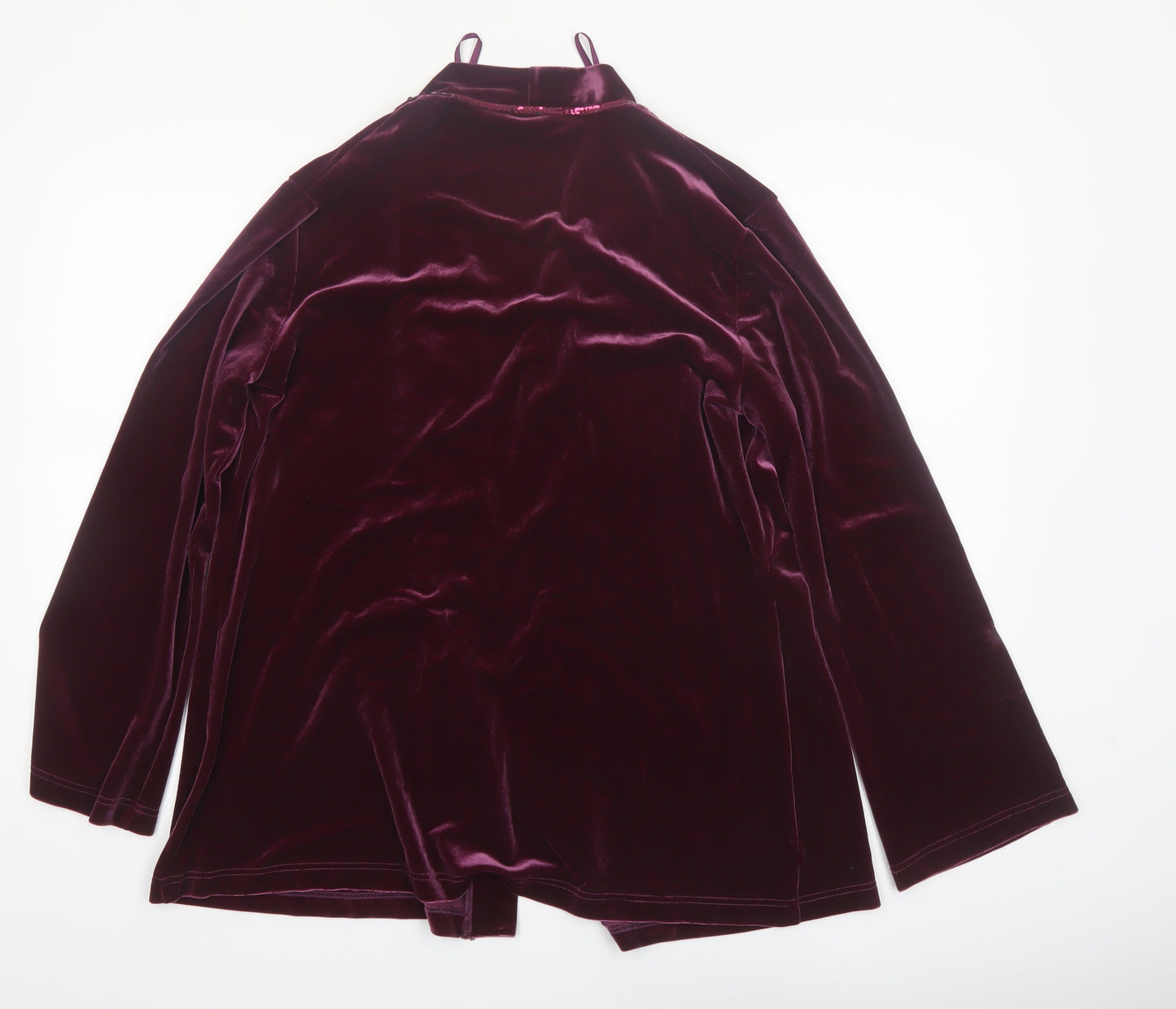 Mosaic Womens Purple Velvet Sequin Trim Blazer Jacket Size 16