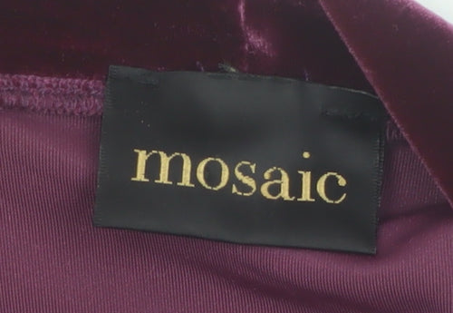 Mosaic Womens Purple Velvet Sequin Trim Blazer Jacket Size 16