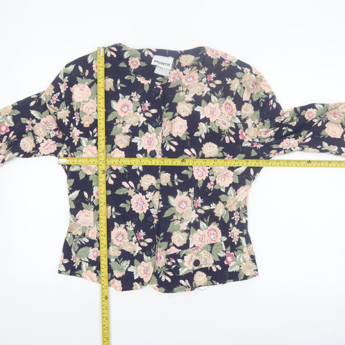 Paquette Women's Multicoloured Floral Button-Up Cotton Blend Top L