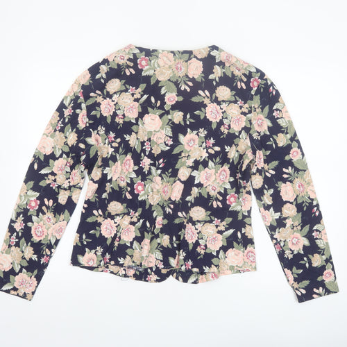Paquette Women's Multicoloured Floral Button-Up Cotton Blend Top L