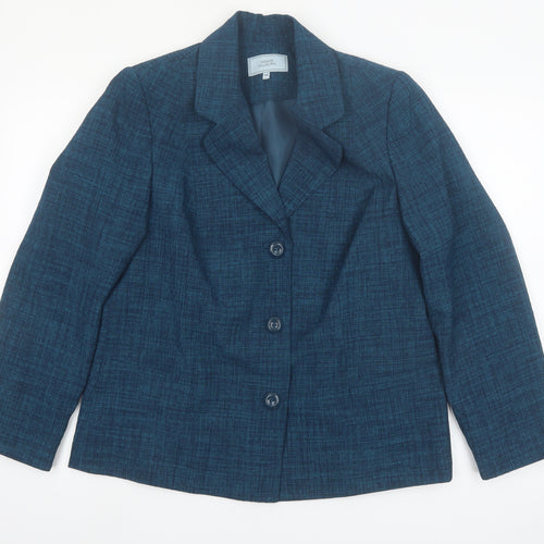Honor Millburn Women's Blue Single-Breasted Polyester Blazer Size 14