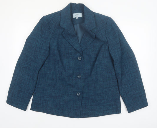 Honor Millburn Women's Blue Single-Breasted Polyester Blazer Size 14
