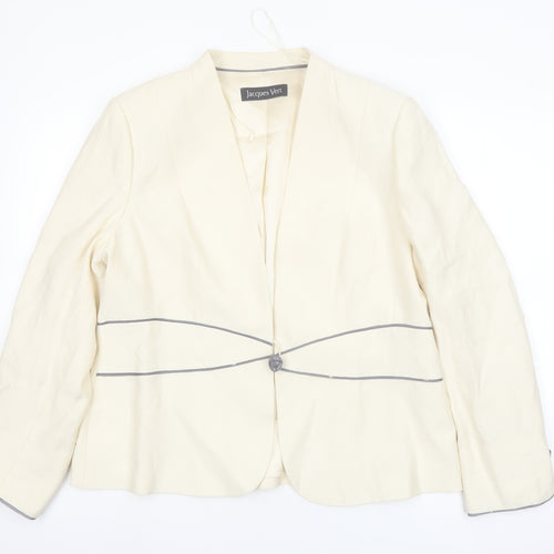 Jacques Vert Women Ivory Suit Jacket Blazer UK 16 Classic Lined