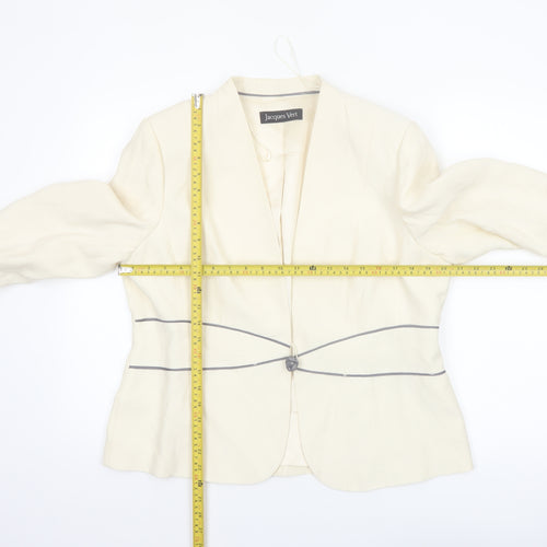 Jacques Vert Women Ivory Suit Jacket Blazer UK 16 Classic Lined