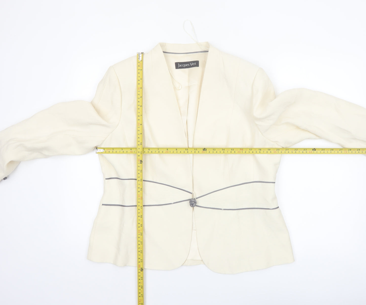 Jacques Vert Women Ivory Suit Jacket Blazer UK 16 Classic Lined