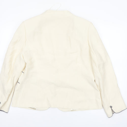 Jacques Vert Women Ivory Suit Jacket Blazer UK 16 Classic Lined