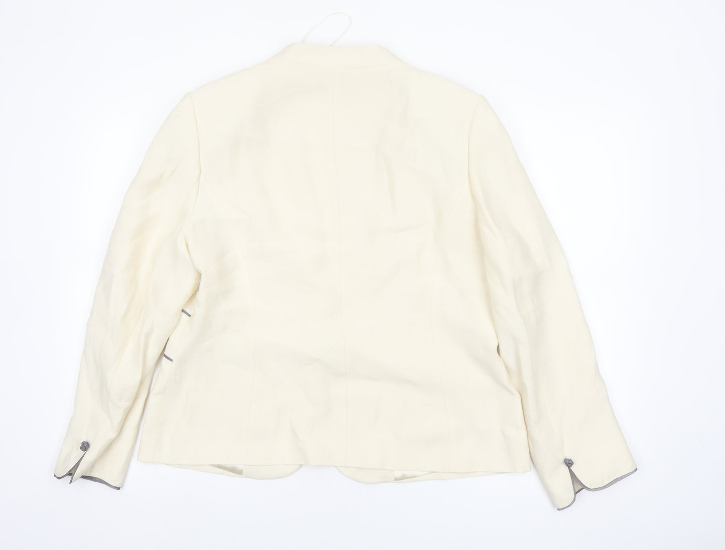 Jacques Vert Women Ivory Suit Jacket Blazer UK 16 Classic Lined