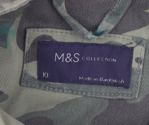 Marks and Spencer Women's Green Camo Military Jacket Size 10