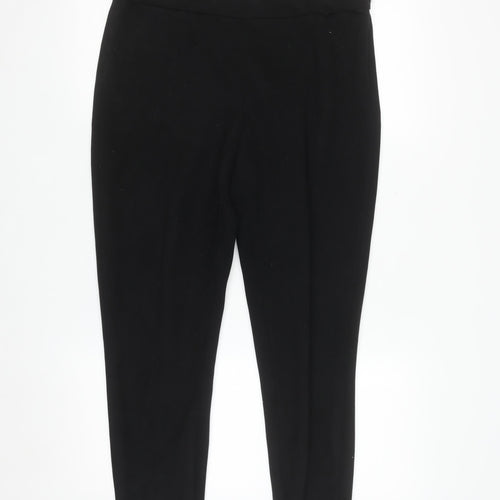 Zara Women Black XL Slim Ankle Trousers Polyester Blend