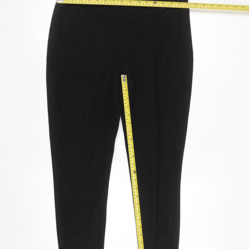 Zara Women Black XL Slim Ankle Trousers Polyester Blend