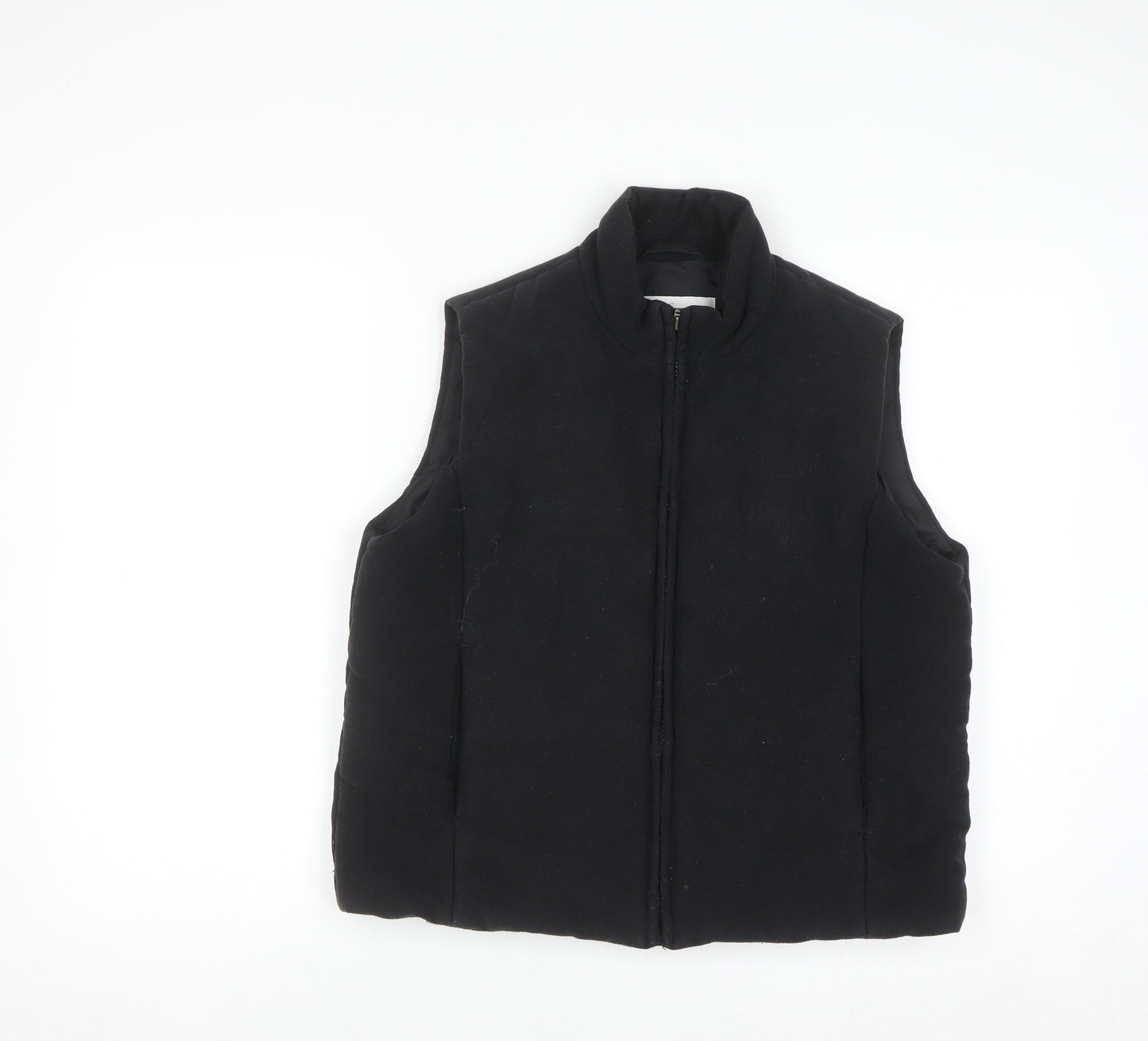 Next Women’s Black Puffer Waistcoat UK 12 Full Zip Winter Gilet