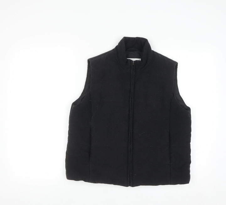 Next Women’s Black Puffer Waistcoat UK 12 Full Zip Winter Gilet