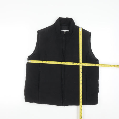 Next Women’s Black Puffer Waistcoat UK 12 Full Zip Winter Gilet