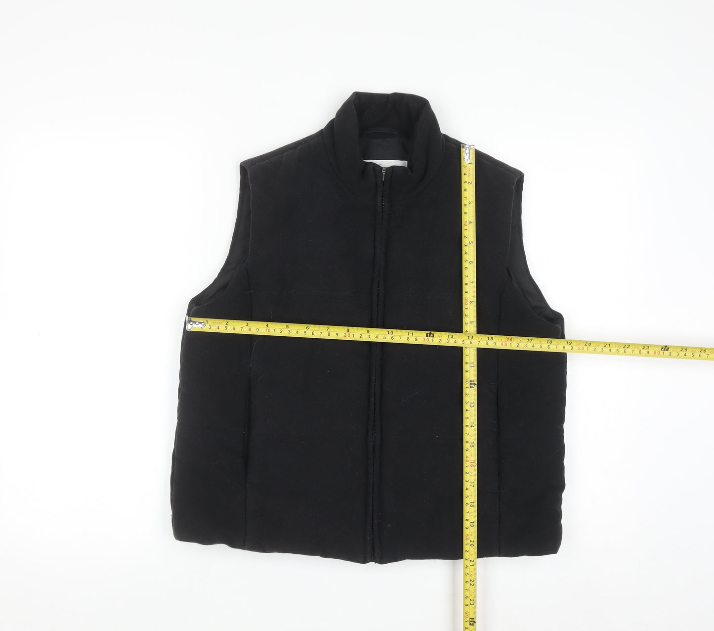 Next Women’s Black Puffer Waistcoat UK 12 Full Zip Winter Gilet