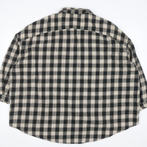 Boohoo Womens Beige Check Flannel Button-Up Shirt Size 16