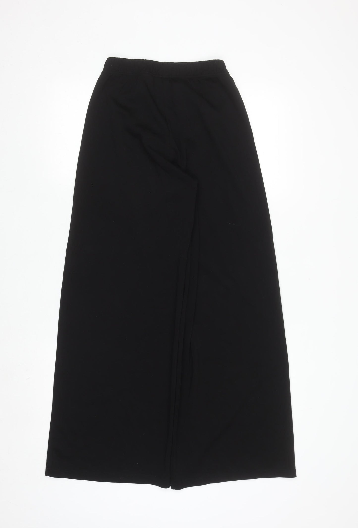 H&M Divided Women Black XS Wide-Leg Trousers with Elastic Waist