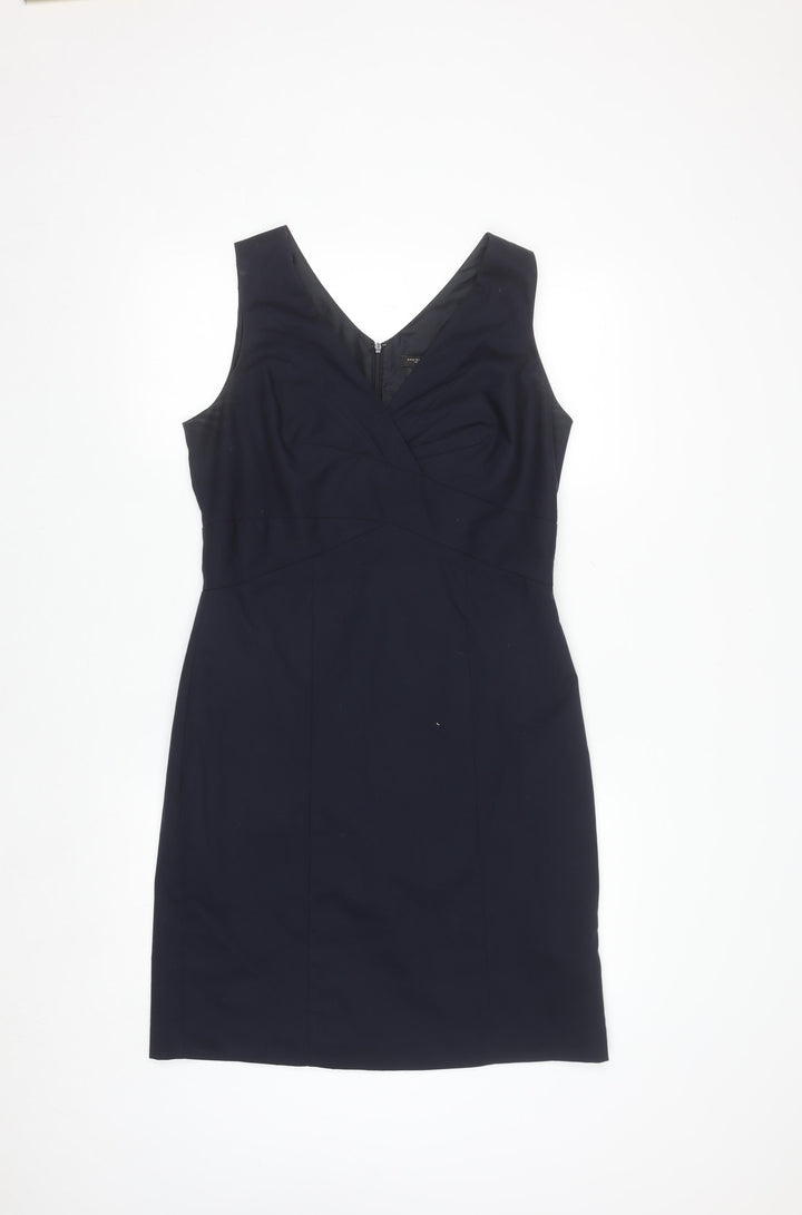 Ann Taylor Women's Black V-Neck Sleeveless Sheath Dress Size 10