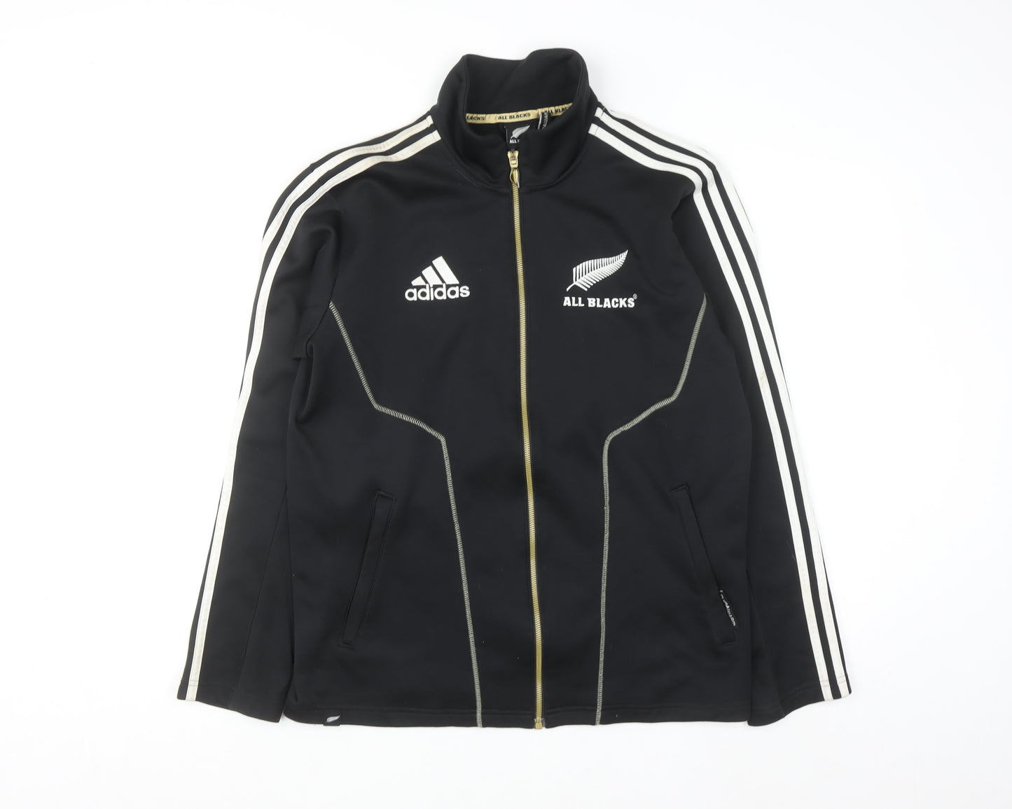 Adidas All Blacks Men's Black Track Jacket Size S Rugby Style