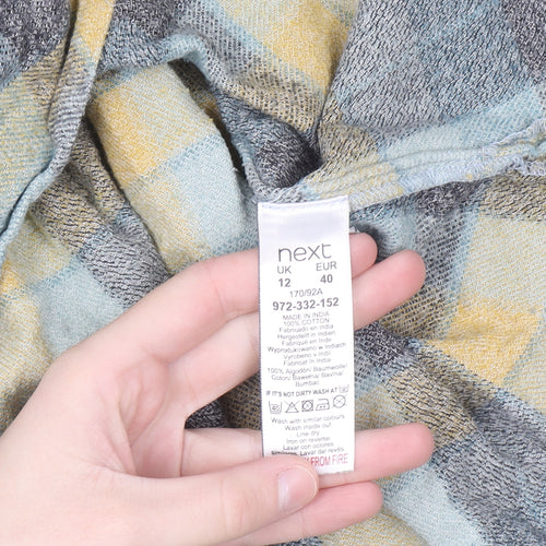 Next Women’s Multicoloured Flannel Check Tunic Shirt Size 12