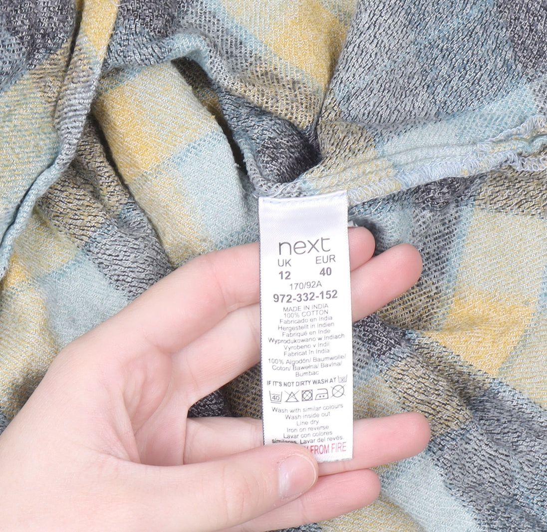 Next Women’s Multicoloured Flannel Check Tunic Shirt Size 12
