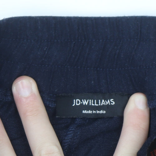 JD Williams Women’s Blue Cropped Linen Blend Trousers Size 18