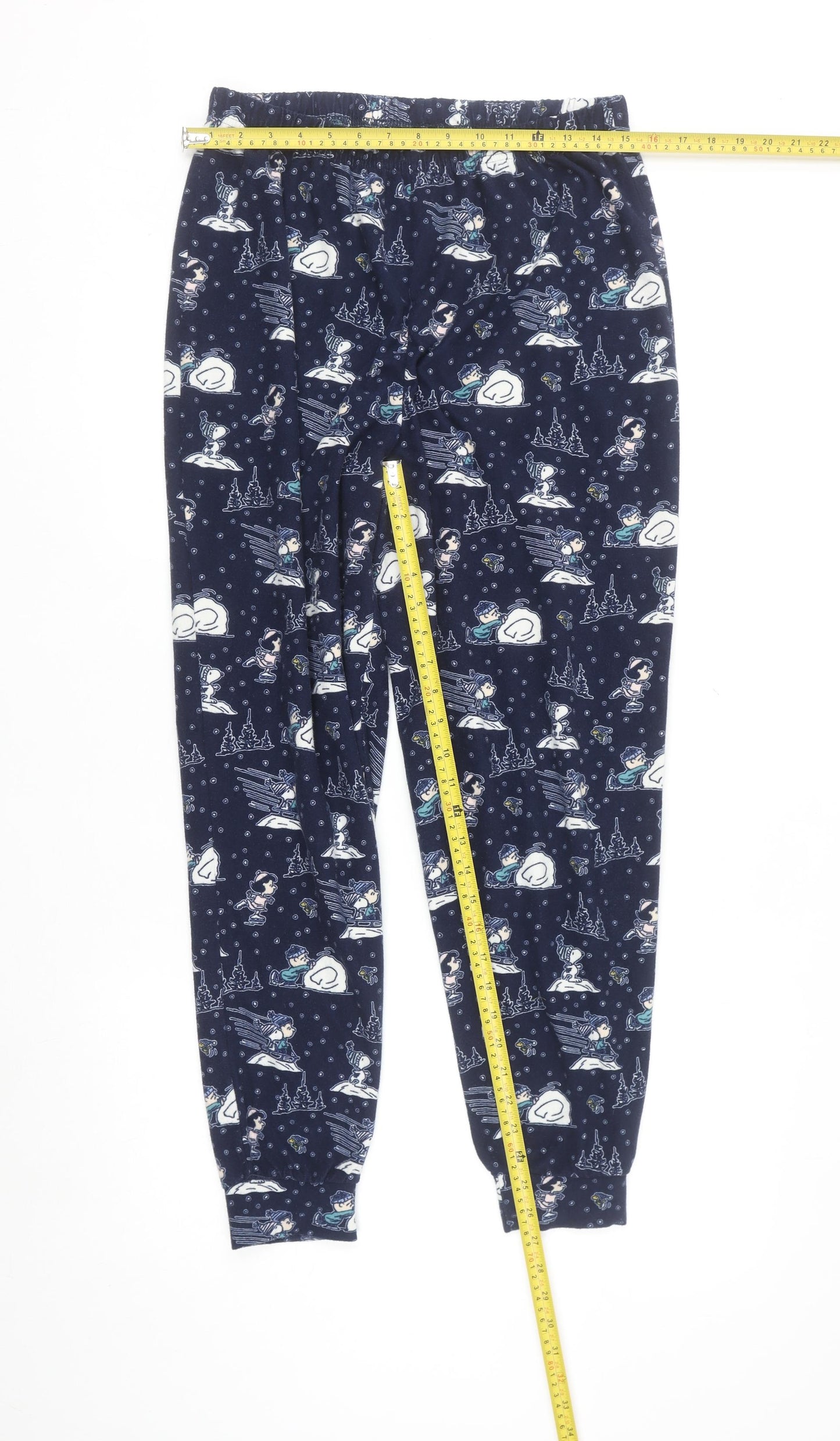 Peanuts Snoopy Women's Pink & Navy Pyjama Set Size 8-10 Winter Graphic Fleece