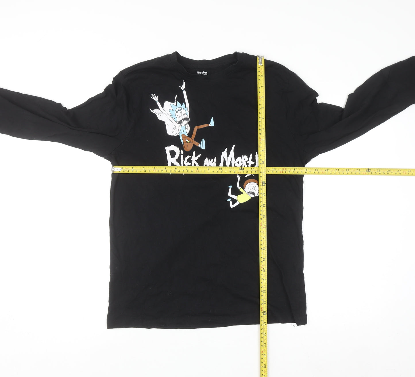 Rick and Morty Men's Black Long Sleeve Graphic Cotton Top M