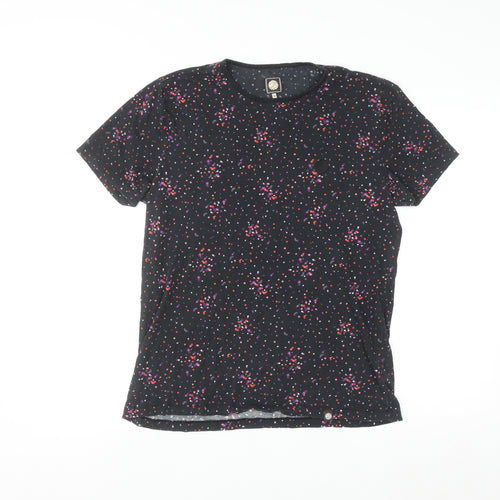 Pretty Green Men's Black Polka Dot Cotton T-Shirt Size S